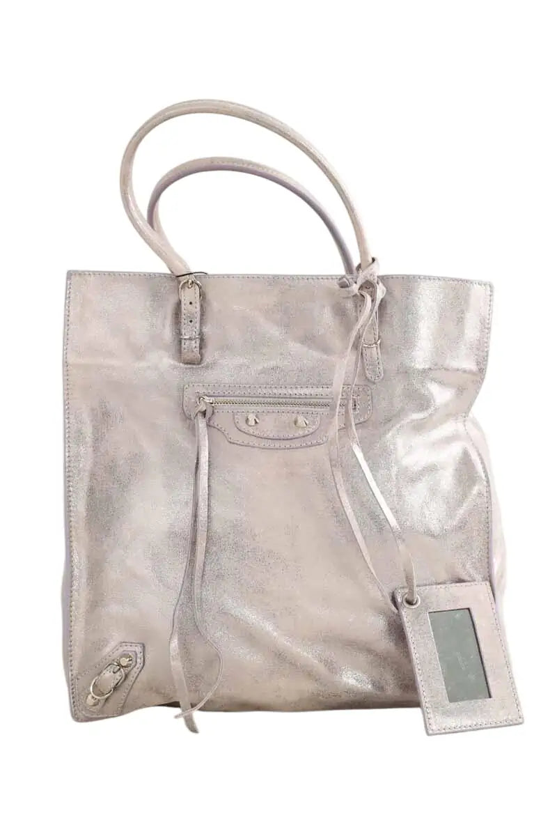 Sac à main Balenciaga Papier Argent en Cuir - Seconde Main