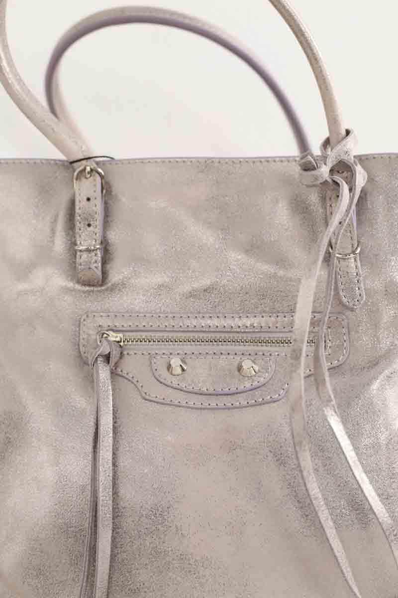 Sac à main Balenciaga Papier Argent en Cuir