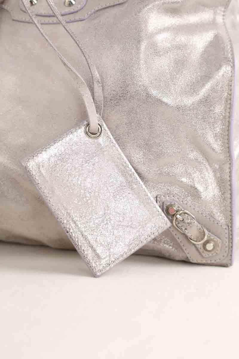 Sac à main Balenciaga Papier Argent en Cuir