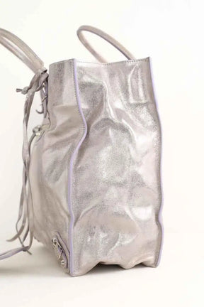 Sac à main Balenciaga Papier Argent en Cuir