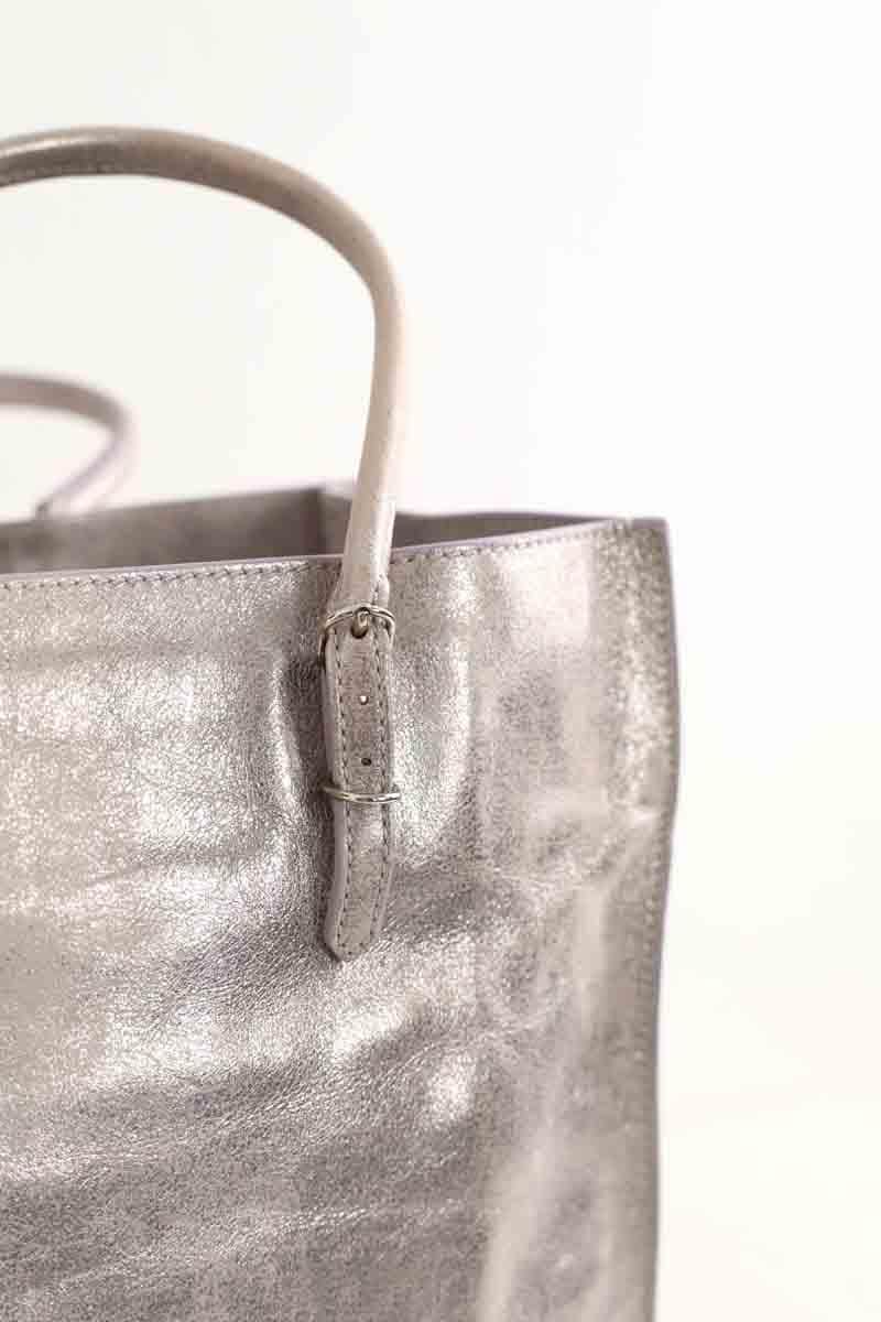 Sac à main Balenciaga Papier Argent en Cuir