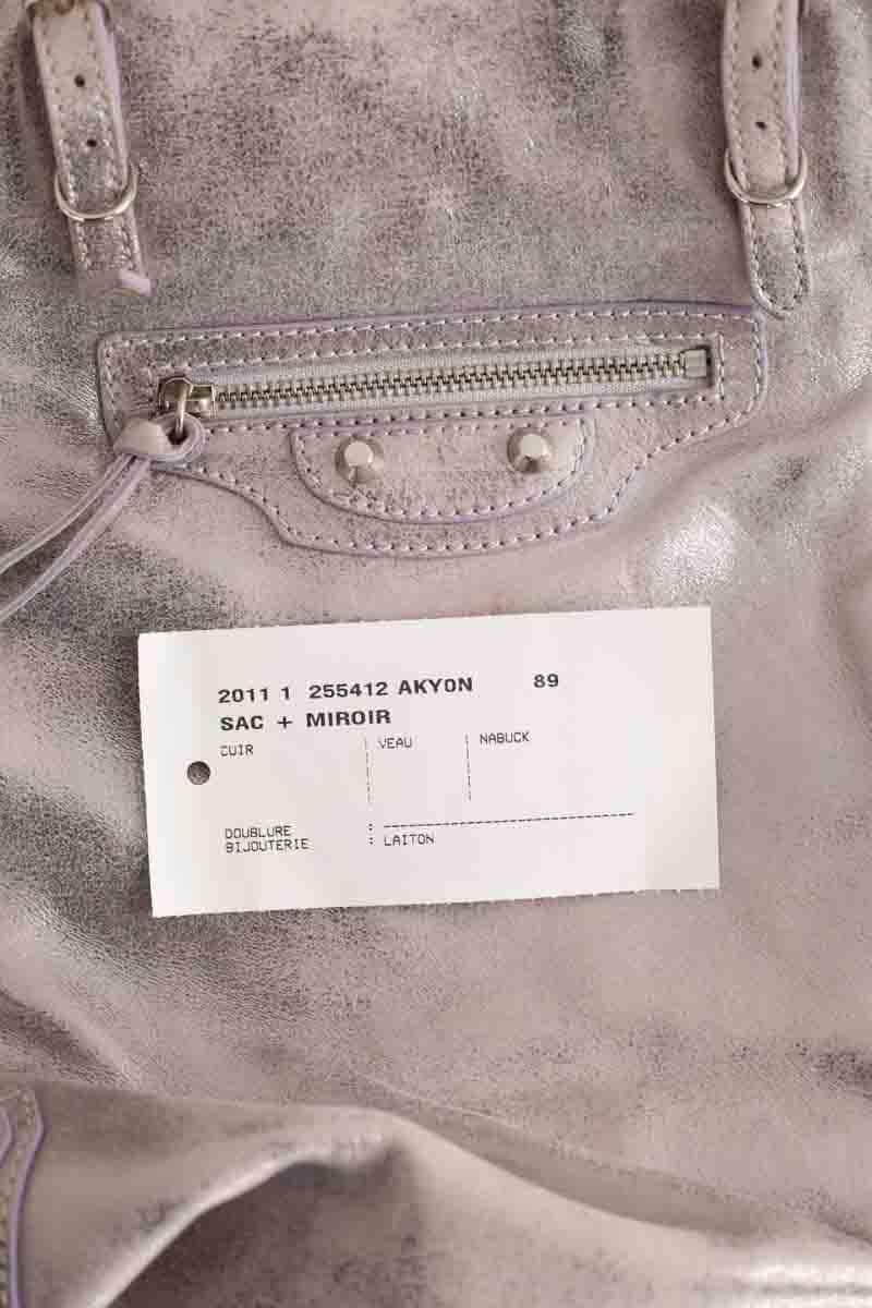 Sac à main Balenciaga Papier Argent en Cuir