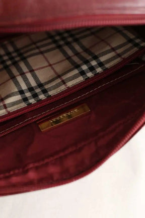 Sac à main Burberry Bordeaux en Cuir