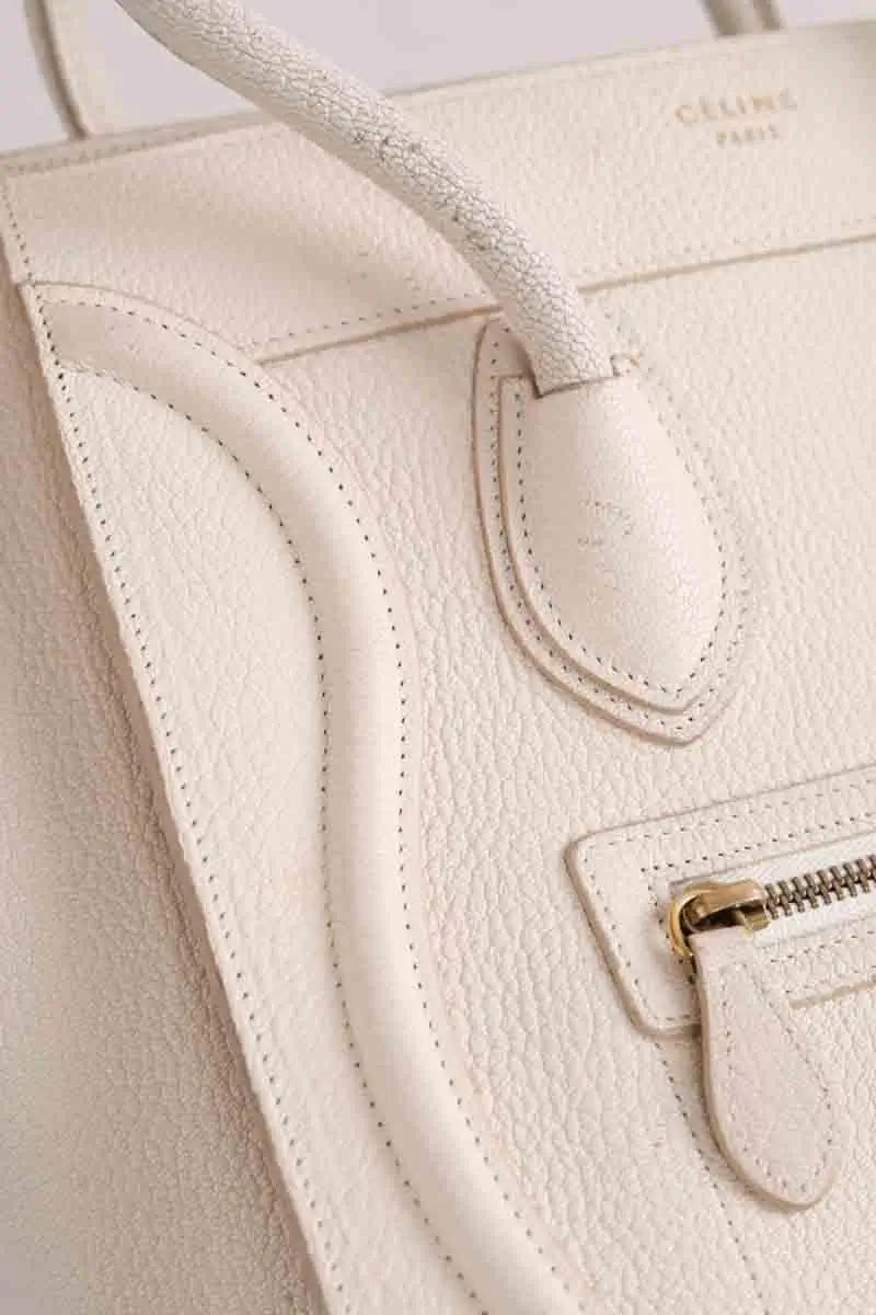 Sac à main Celine Cabas Luggage  Ecru en Cuir