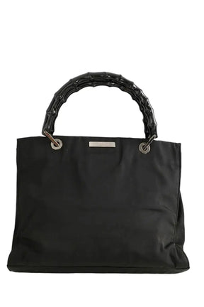 Sac à main Gucci Bamboo Noir en Tissu - Seconde Main