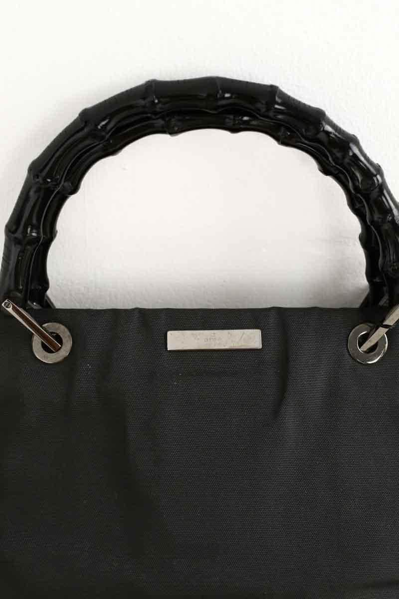 Sac à main Gucci Bamboo Noir en Tissu