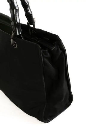 Sac à main Gucci Bamboo Noir en Tissu