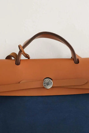 Sac à main Hermès Bleu en Coton