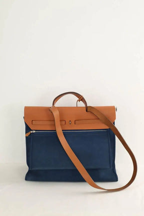 Sac à main Hermès Bleu en Coton
