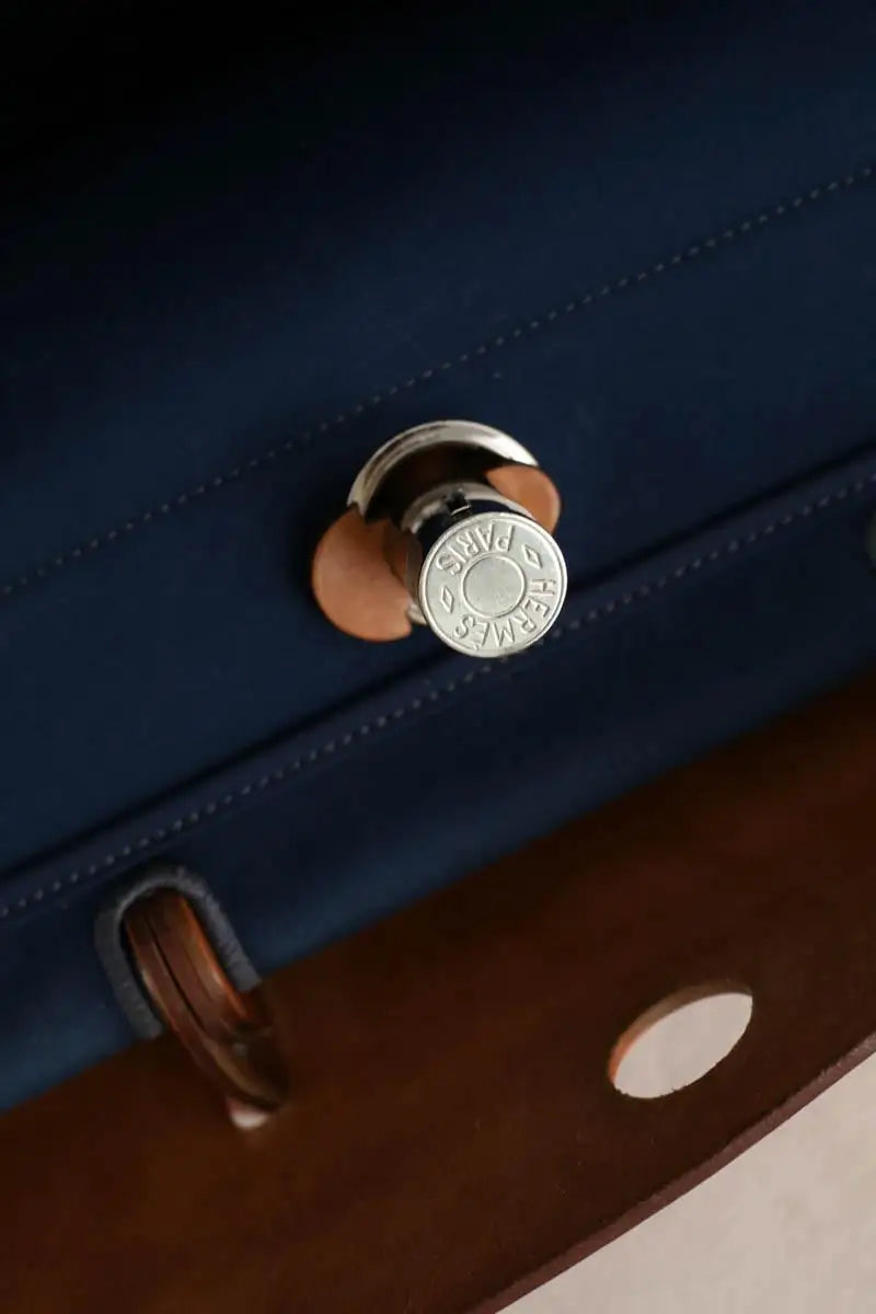 Sac à main Hermès Bleu en Coton