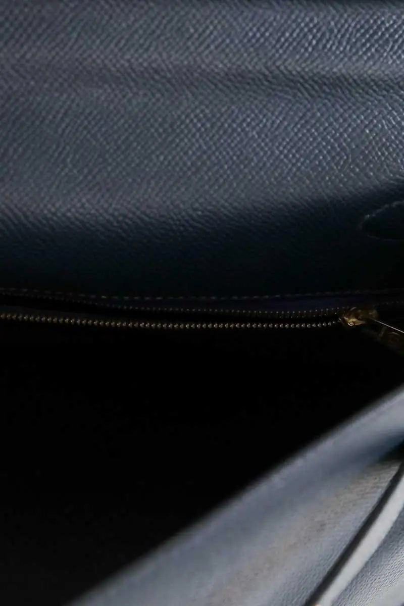 Sac à main Hermès Kelly 32 Bleu en Cuir