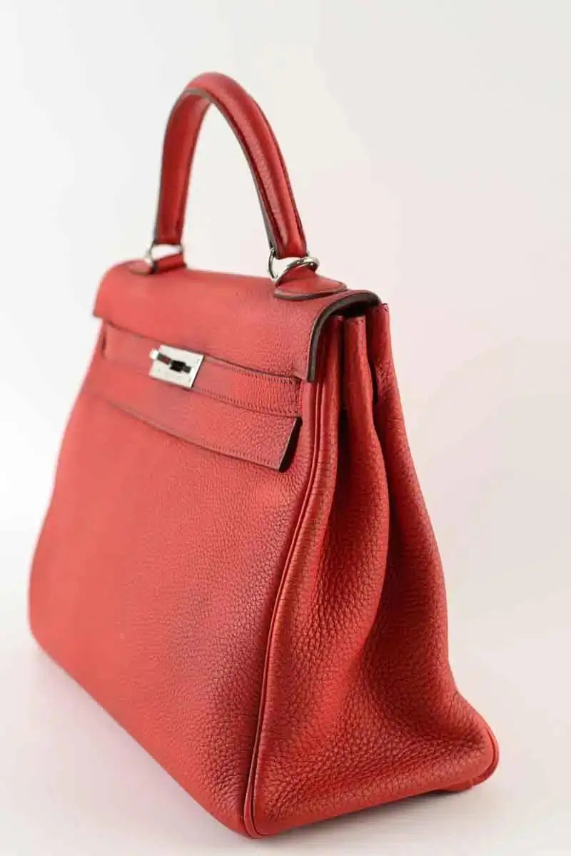 Sac à main Hermès Kelly 32 Rouge en Cuir