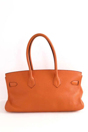 Sac à main Hermès Shoulder Birkin Bag Orange en Cuir