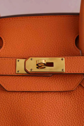 Sac à main Hermès Shoulder Birkin Bag Orange en Cuir