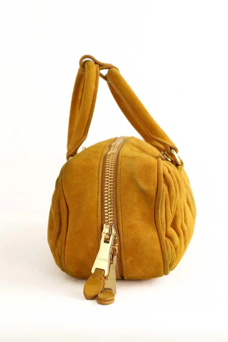 Sac à main Miu Miu Arcadie Camel en Daim