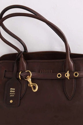 Sac à main Miu Miu Marron en Cuir