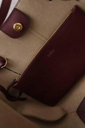 Sac à main Polène Cyme Bordeaux en Cuir