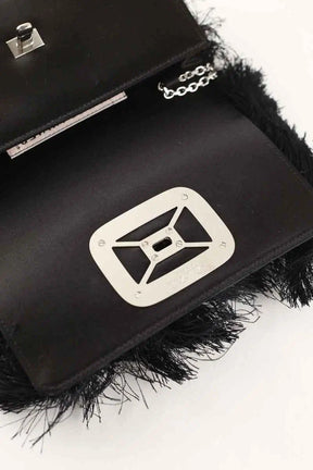 Sac à main Roger Vivier Viv choc en satin et strass Noir en Tissu