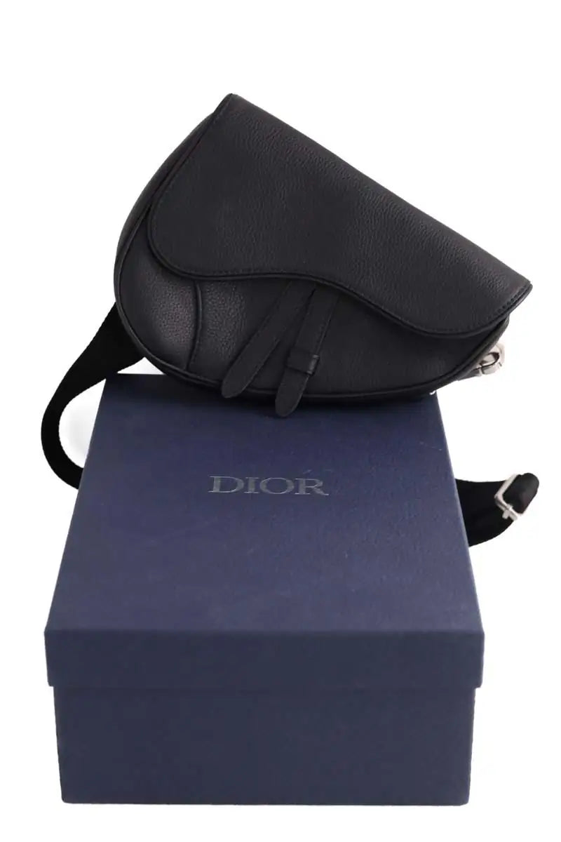 Sac banane Dior saddle homme Noir en Cuir