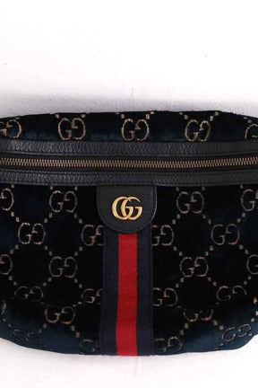 Sac banane Gucci Bleu en Daim