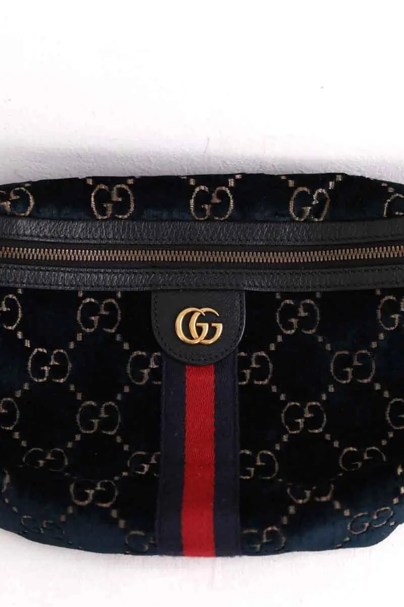 Sac banane Gucci Bleu en Daim