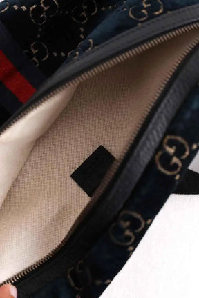 Sac banane Gucci Bleu en Daim