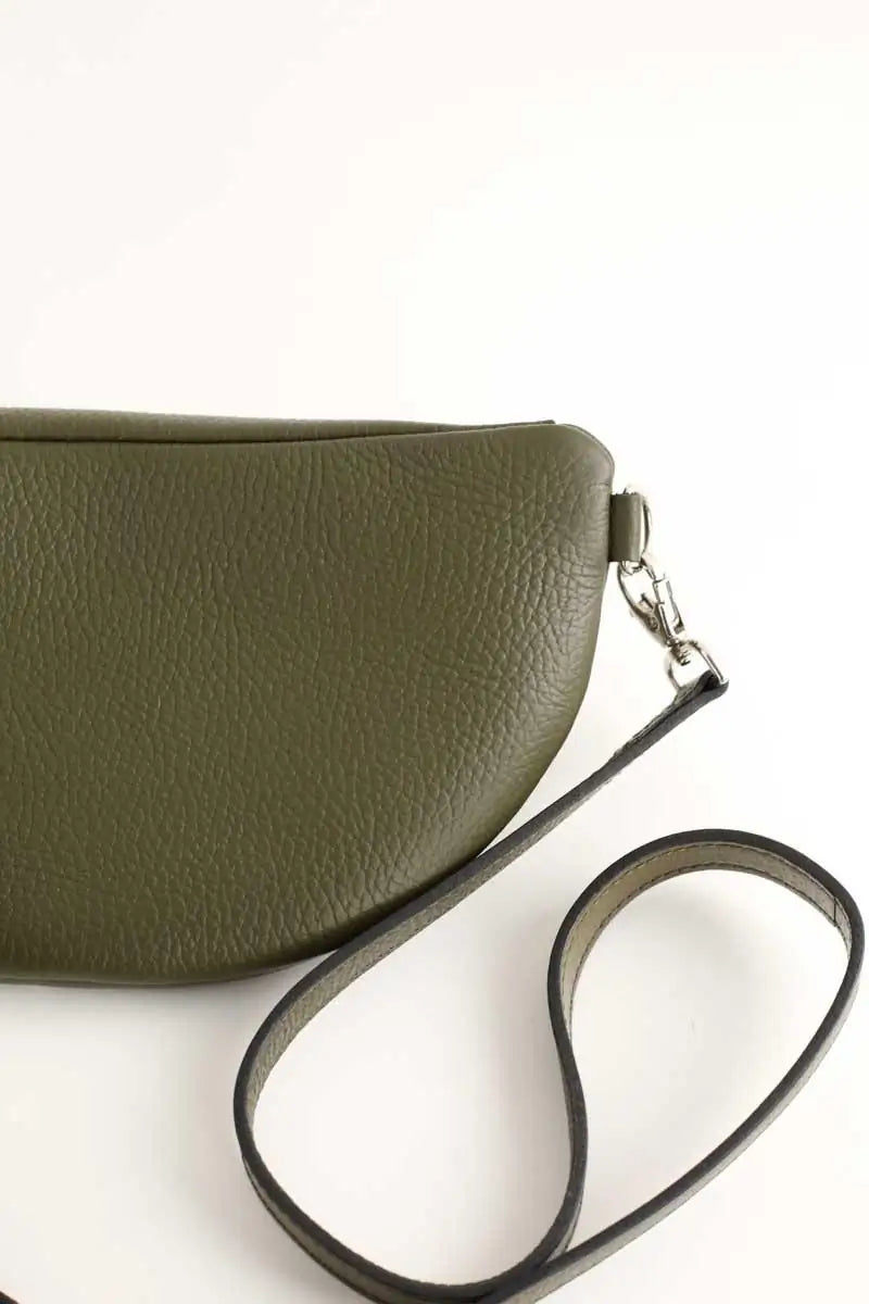 Sac banane Maison Laffargue Alaia Kaki en Cuir