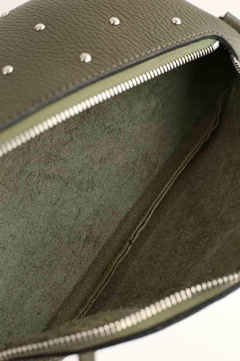 Sac banane Maison Laffargue Alaia Kaki en Cuir
