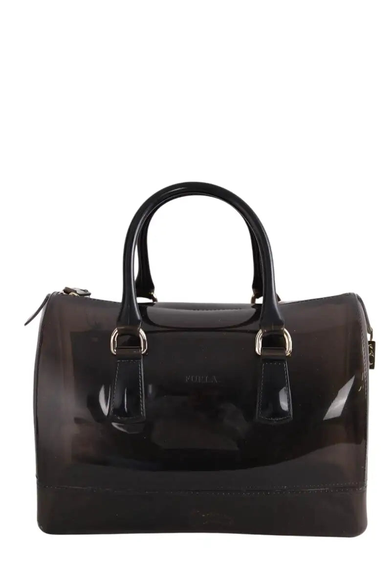 Sac bowling Furla Candy Noir en Tissu - Seconde Main
