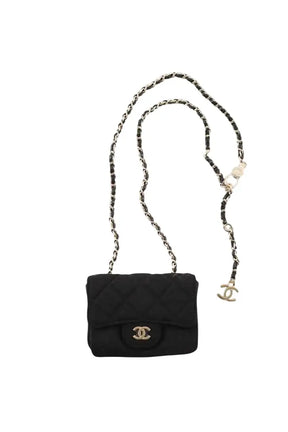 Sac ceinture Timeless Chanel Noir en Tissu - Seconde Main