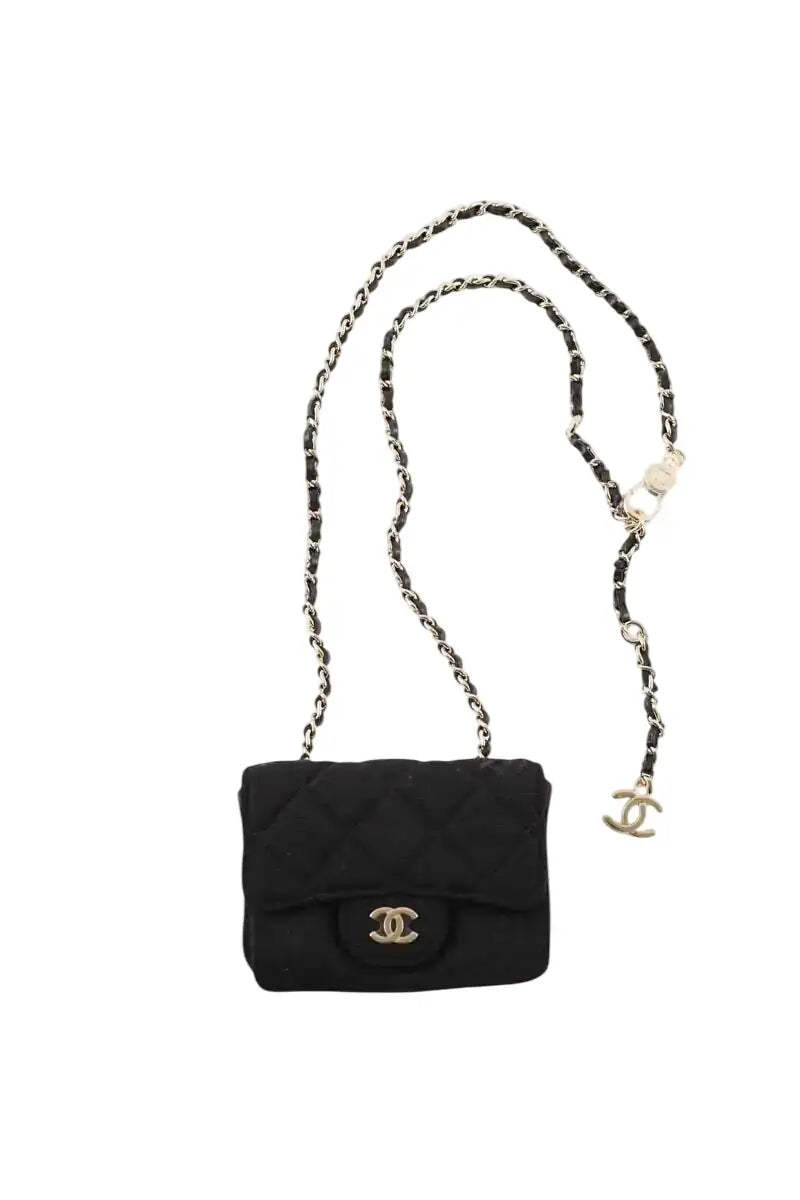 Sac ceinture Timeless Chanel Noir en Tissu - Seconde Main