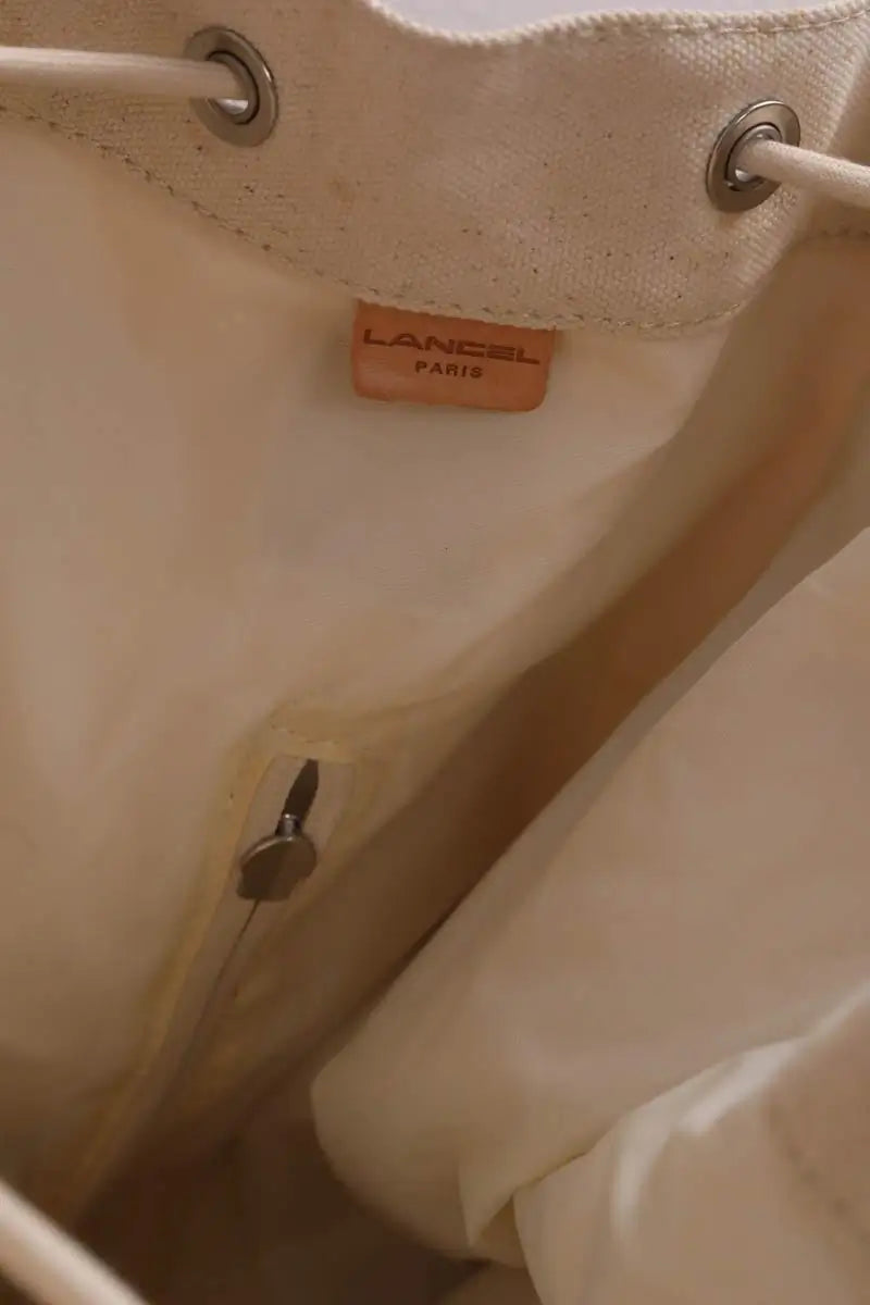 Sac de voyage Lancel Ecru en Tissu