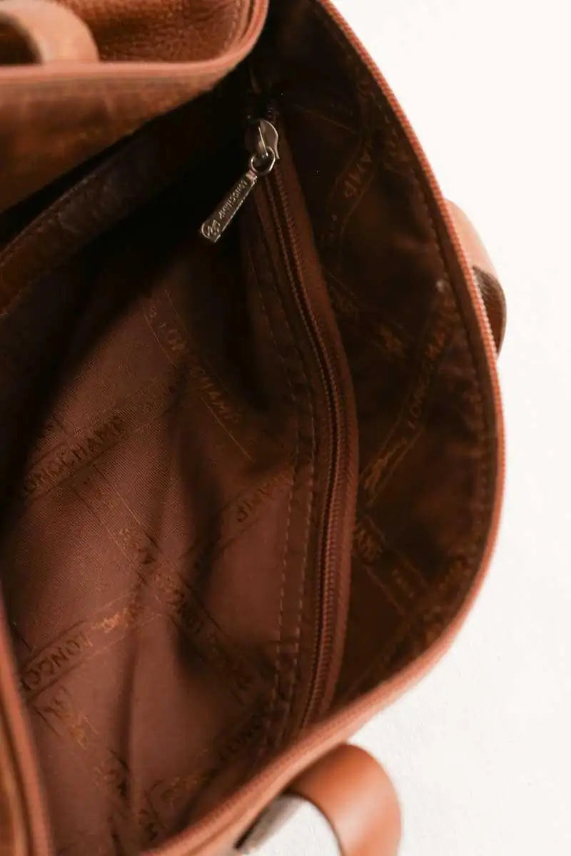 Sac Longchamp Camel en Cuir