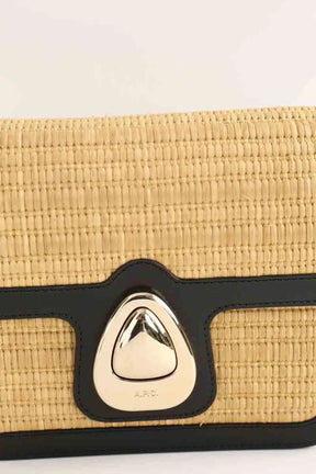 Sac porté épaule APC Atra small Beige en Osier