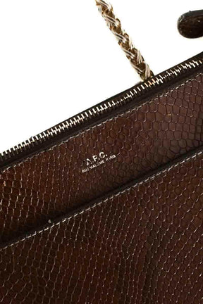 Sac porté épaule APC Bordeaux en Cuir
