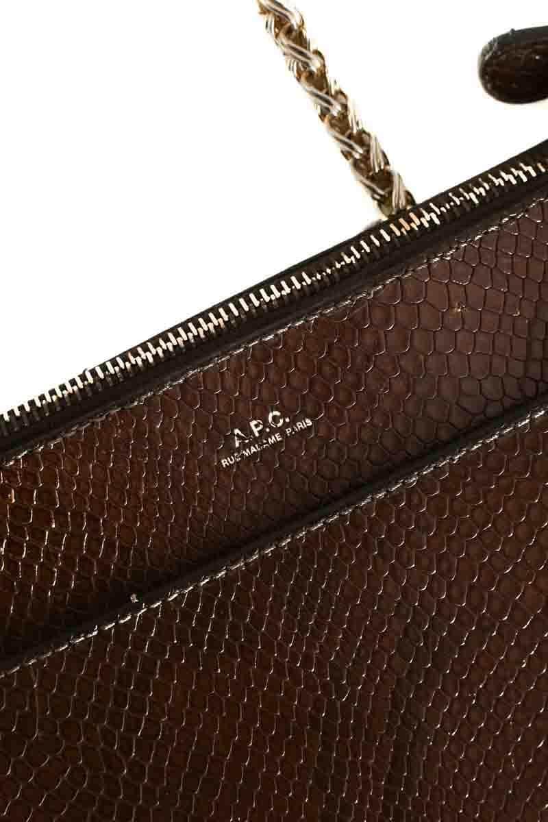 Sac porté épaule APC Bordeaux en Cuir