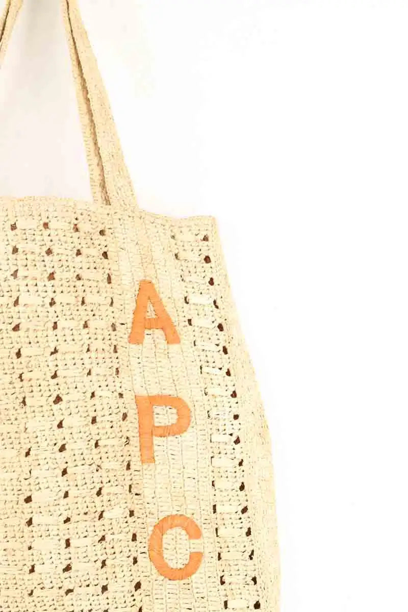 Sac porté épaule APC June Beige en Osier