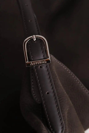 Sac porté épaule Aspinal of London Kaki en Daim