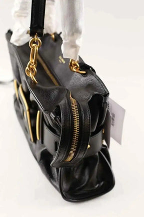 Sac porté épaule Balmain Anthem Noir en Cuir