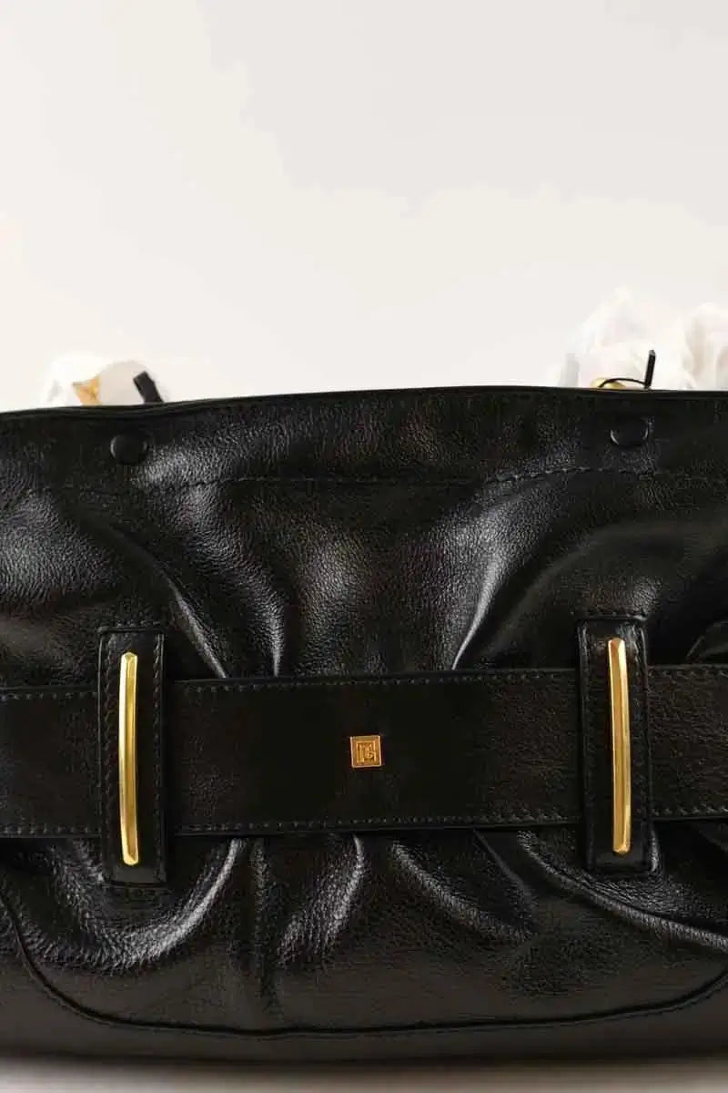 Sac porté épaule Balmain Anthem Noir en Cuir
