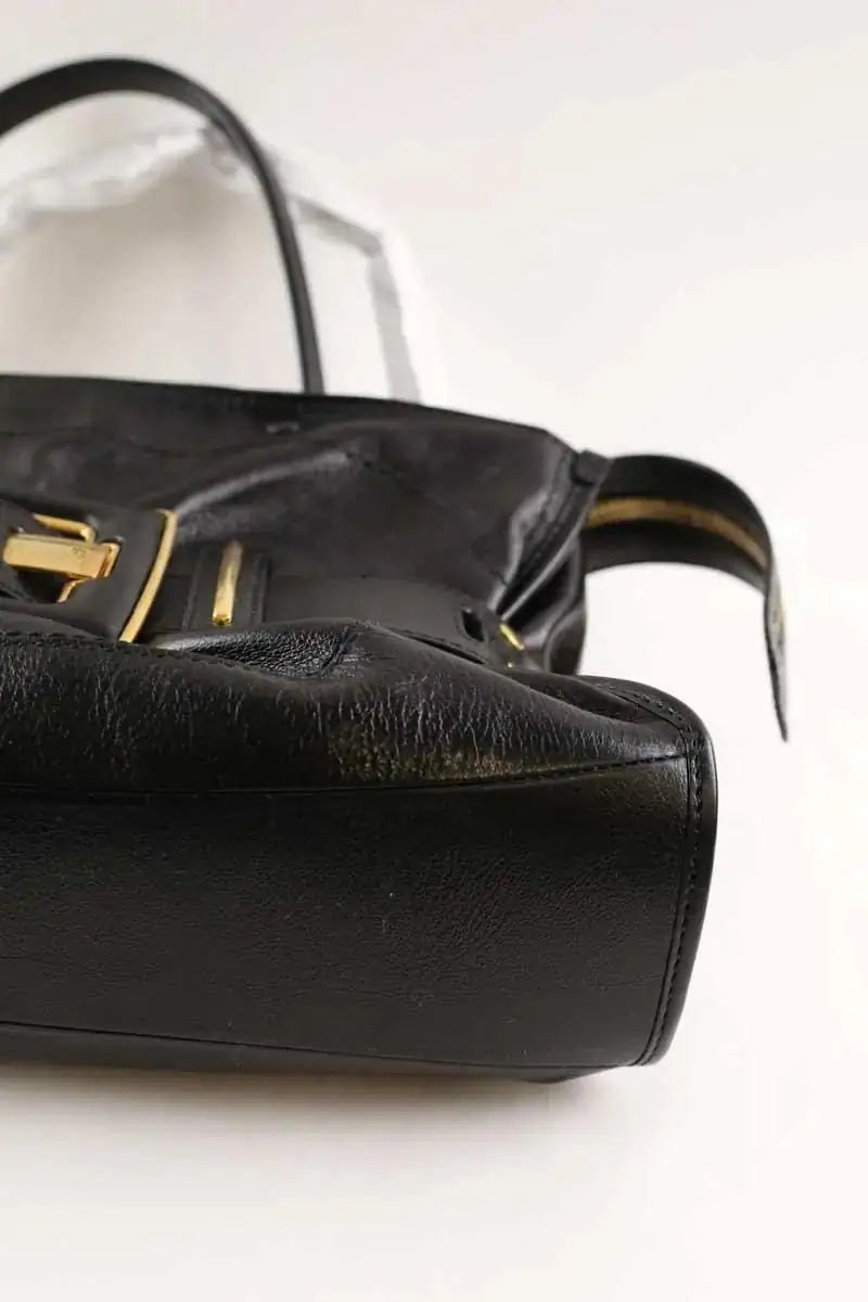 Sac porté épaule Balmain Anthem Noir en Cuir