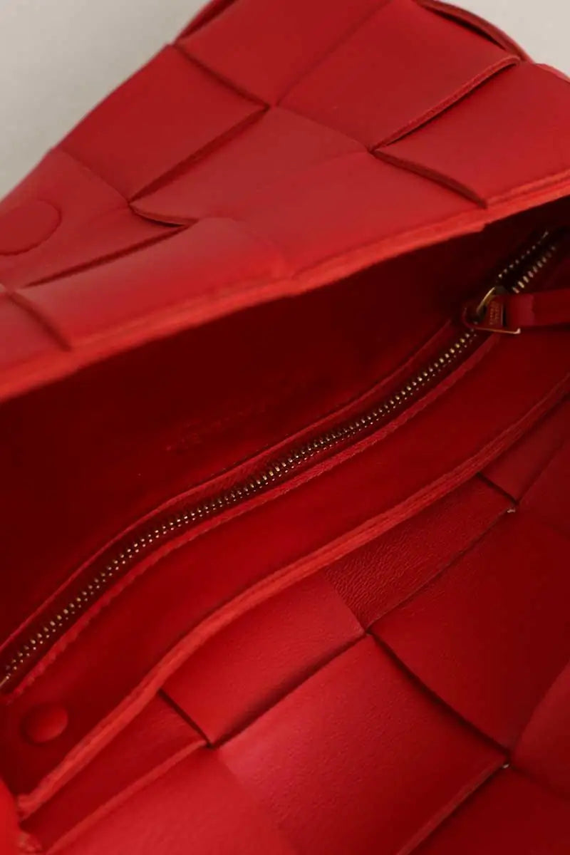 Sac porté épaule Bottega Veneta Casette Rouge en Cuir