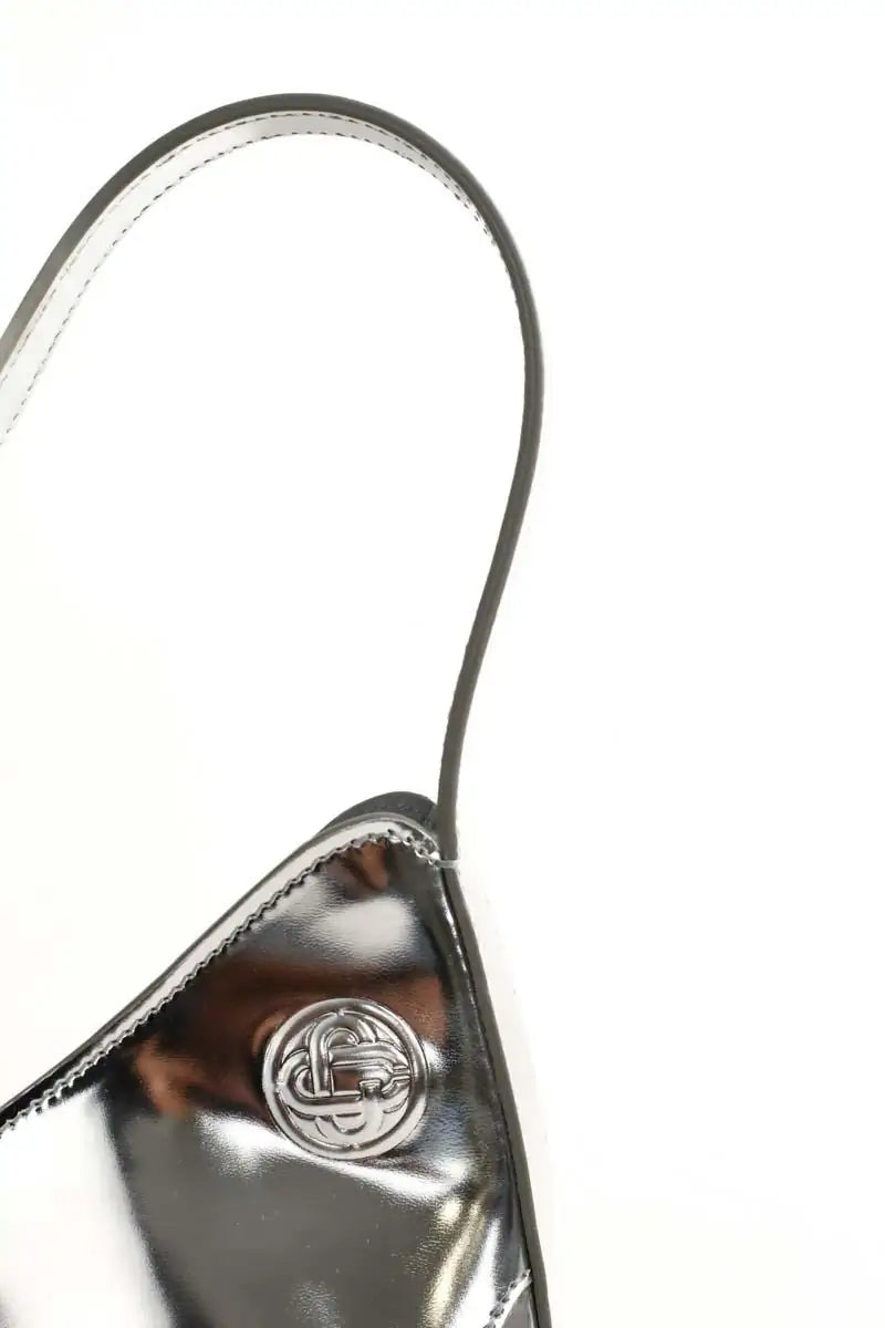 Sac porté épaule Casablanca Raver Argent en Cuir verni