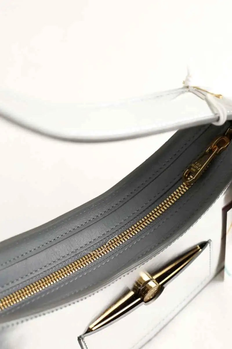 Sac porté épaule Casablanca Raver Argent en Cuir verni