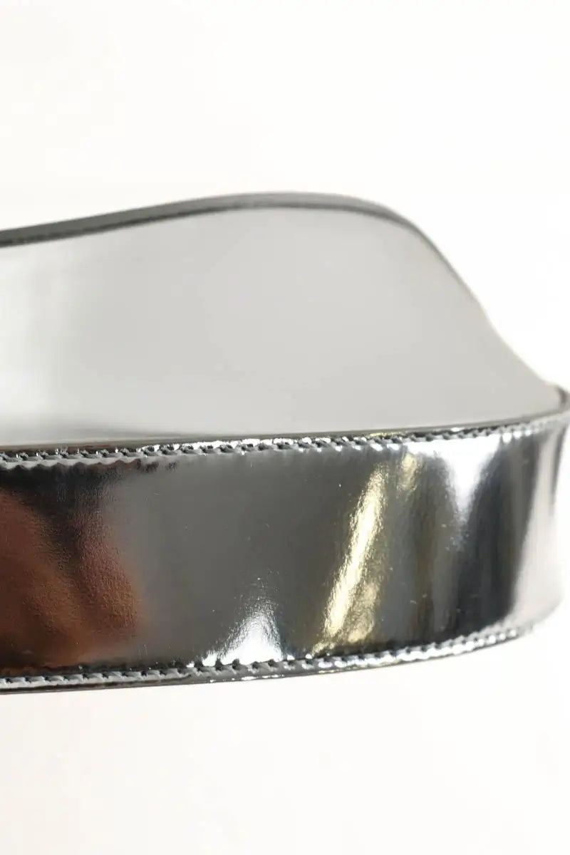 Sac porté épaule Casablanca Raver Argent en Cuir verni