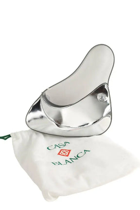 Sac porté épaule Casablanca Raver Argent en Cuir verni
