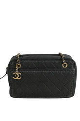 Sac porté épaule Chanel Stitched camera bag Graublau Noir en Cuir - Seconde Main