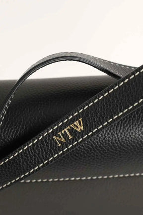 Sac porté épaule Demellier London Anthracite en Cuir