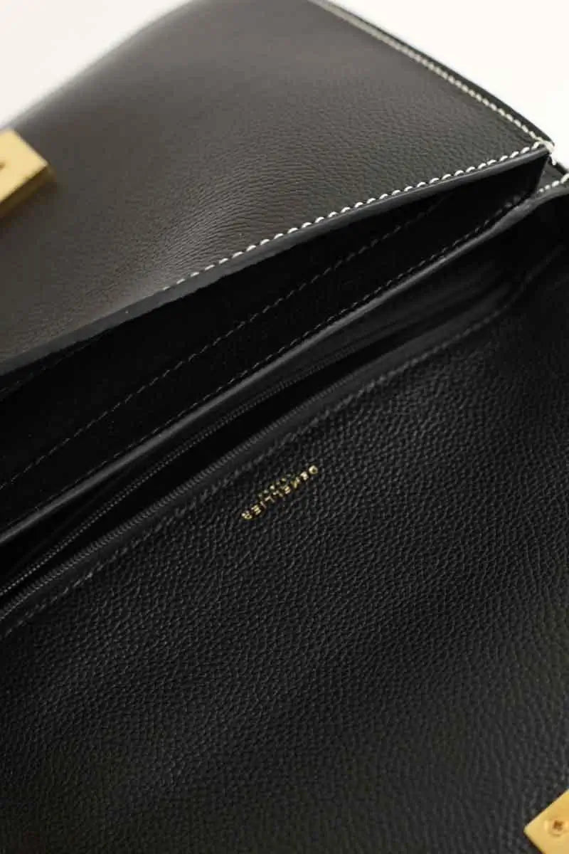 Sac porté épaule Demellier London Anthracite en Cuir