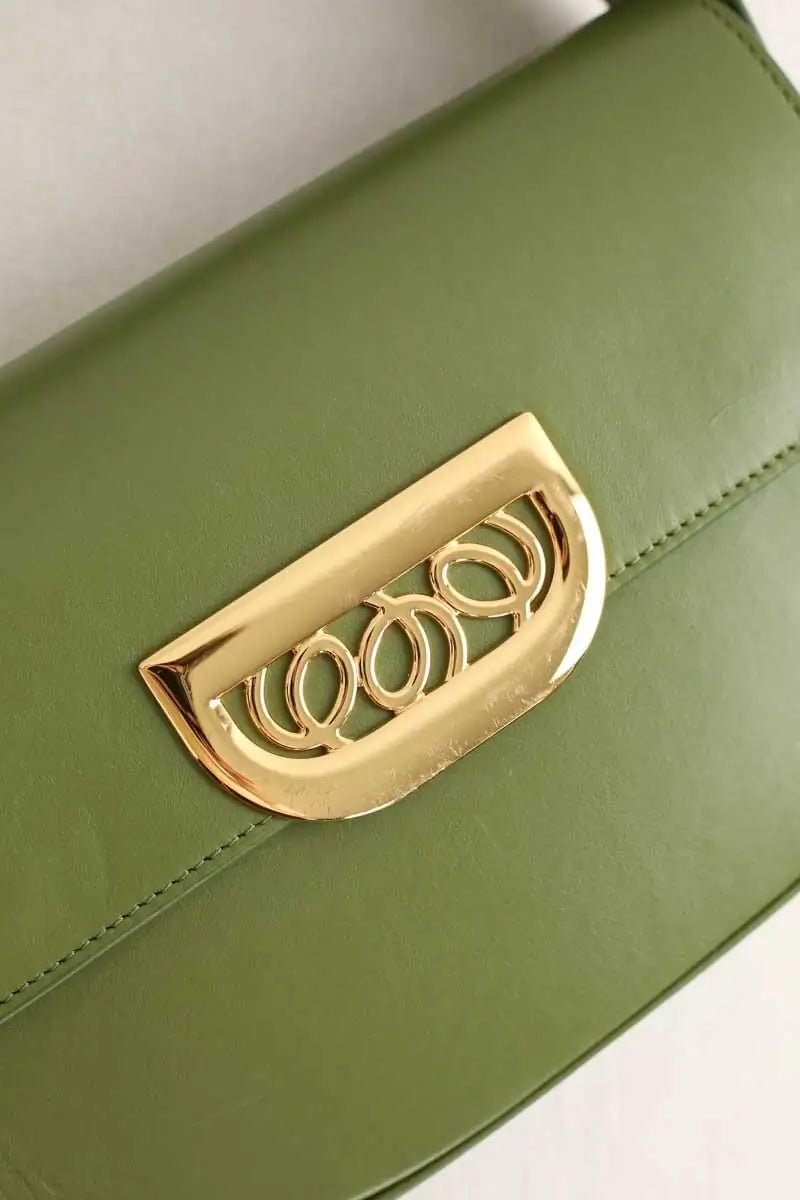 Sac porté épaule Destree Martin Vert en Cuir